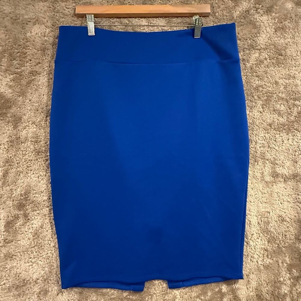 Thalia Sodi Royal Blue Scuba Knit Bodycon Pencil Skirt XXL 2X 2XL